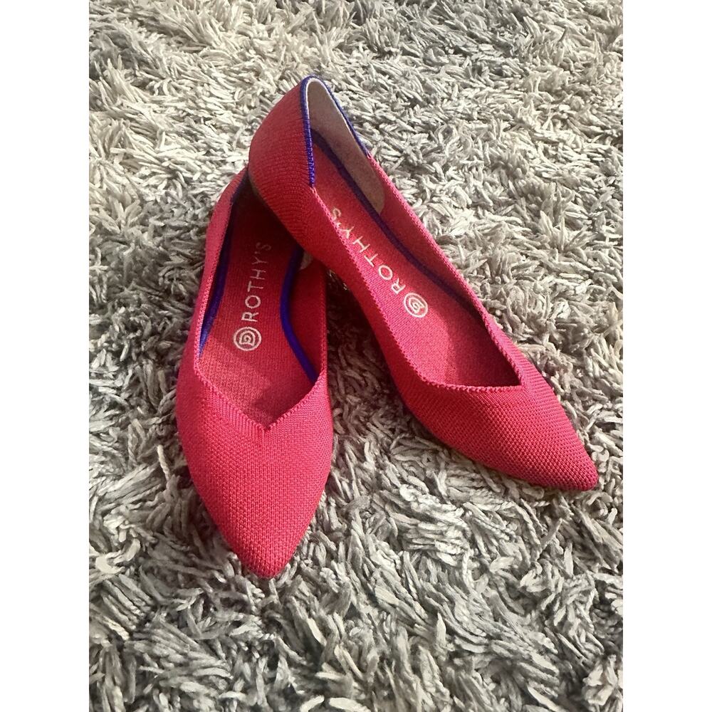 Rothys The Point Hot Pink Ballet Flats Women’s US size 7 Knit